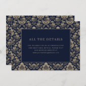 Carte D'accompagnement Midnight Baroque Wedding (Devant / Derrière)