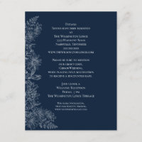 Midnight Blue White Floral Détails du Mariage