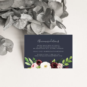 Carte D'accompagnement Midnight Romance Wedding Hotel Accommodation Cards