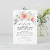 Carte D'accompagnement Midsummer Peach Pastel Rose Floral Détails du Mari (Debout devant)