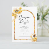 Carte D'accompagnement Miel Bee Fleur sauvage Baby shower Déchets Raffle (Debout devant)