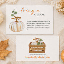 Mignon apporte un livre Shower de bébé citrouille