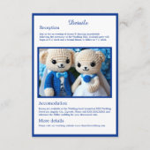 Carte D'accompagnement mignon bleu & blanc crochet mariage couple (Devant)