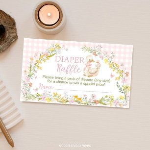 Carte D'accompagnement Mignon Dindon Floral Fête de Naissance Tirage au S