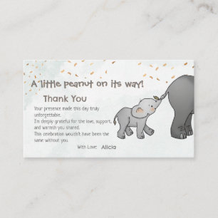 Carte D'accompagnement Mignon Éléphant Dessiné à la Main Petit Cacahuète