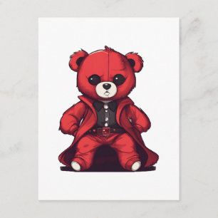 Carte D'accompagnement Mignon ours en peluche rouge garçon