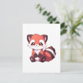 Carte D'accompagnement mignon panda roux (Debout devant)