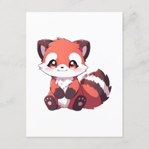 Carte D'accompagnement mignon panda roux