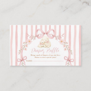 Carte D'accompagnement Mignon Un petit agneau Ruban Rose Fleurs Couche Lo