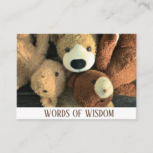 Carte D'accompagnement Mignonne Simple Rustique Teddy Ours Paroles de sag (Devant)