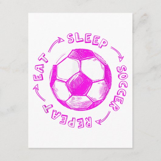 Carte D'accompagnement Mignonnes Filles Mangent Sleep Soccer Répéter - Jo (Dos)