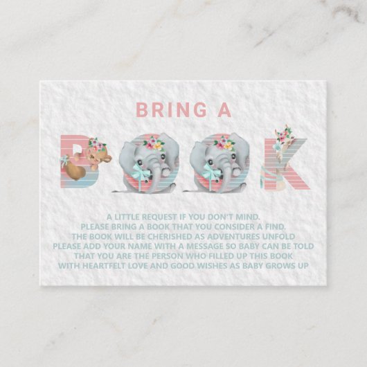 Carte D'accompagnement *~* Mignonnes Lettres d'animaux doux bébé Apportez (Devant)