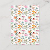 Carte D'accompagnement Mignons Petits Fleurs sauvages Bunny Devinez Combi (Dos)