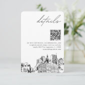 Carte D'accompagnement Milwaukee Mariage moderne Détails QR Code (Debout devant)