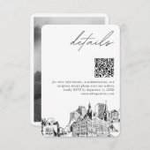 Carte D'accompagnement Milwaukee Mariage moderne Détails QR Code (Devant / Derrière)