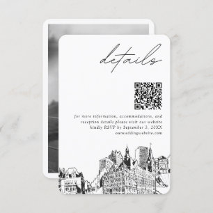 Carte D'accompagnement Milwaukee Mariage moderne Détails QR Code