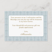 Carte D'accompagnement Mini Blue Cross Confirmation Merci (Dos)