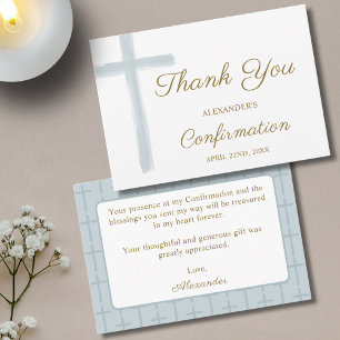 Carte D'accompagnement Mini Blue Cross Confirmation Merci
