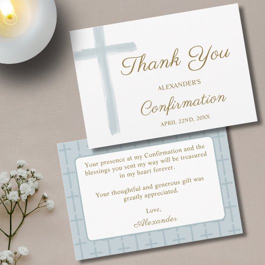 Carte D'accompagnement Mini Blue Cross Confirmation Merci