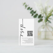 Carte D'accompagnement Mini calligraphie élégante QR Code Mariage RSVP (Debout devant)