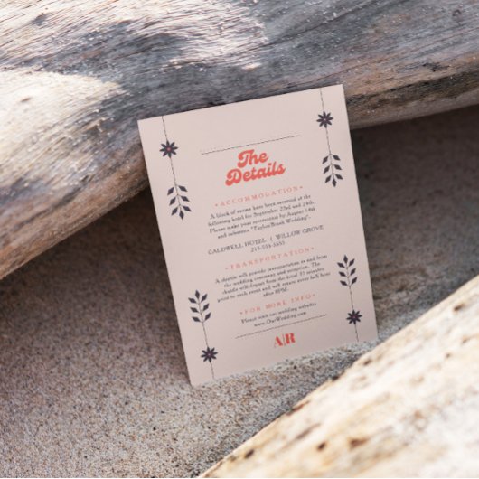 Carte D'accompagnement Mini Chic esthétique Élégant détails de mariage