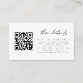 Carte D'accompagnement Mini code QR Détails du Mariage de script simple (Devant)