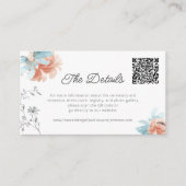 Carte D'accompagnement Mini code QR floral détails mariages modernes (Devant)