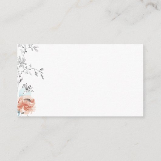 Carte D'accompagnement Mini code QR floral moderne mariage en ligne RSVP (Dos)