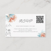 Carte D'accompagnement Mini code QR floral moderne mariage en ligne RSVP (Devant)
