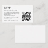 Carte D'accompagnement MINI Code QR RSVP noir et blanc simple (Devant / Derrière)