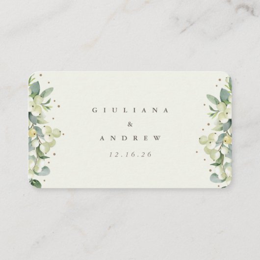 Carte D'accompagnement Mini crème Snowberry+Eucalyptus Online RSVP (Dos)