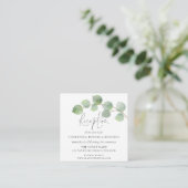 Carte D'accompagnement MINI | Détails de réception de mariage simple euca (Debout devant)