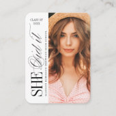 Carte D'accompagnement Mini Elegant Timeless Typography Photo Graduation (Devant)