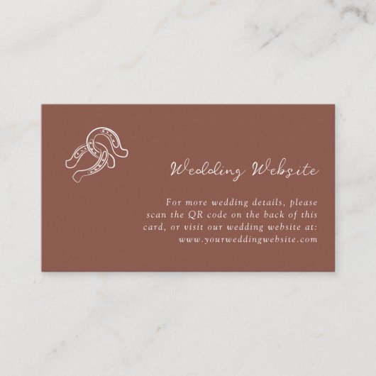 Carte D'accompagnement Mini-fer à cheval | Site Mariage Code QR (Devant)