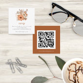 Carte D'accompagnement Mini fleurs d'automne QR Code Mariage en ligne RSV