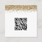Carte D'accompagnement Mini Glam Gold Parties scintillant QR Code Mariage (Dos)