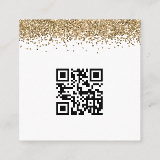 Carte D'accompagnement Mini Glam Gold Parties scintillant QR Code Mariage (Dos)