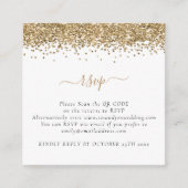 Carte D'accompagnement Mini Glam Gold Parties scintillant QR Code Mariage (Devant)