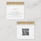 Carte D'accompagnement Mini Glam Gold Parties scintillant QR Code Mariage (Devant / Derrière)