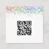 Carte D'accompagnement Mini Glam Rainbow Parties scintillant QR Code Mari (Dos)