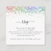 Carte D'accompagnement Mini Glam Rainbow Parties scintillant QR Code Mari (Devant)