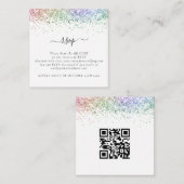 Carte D'accompagnement Mini Glam Rainbow Parties scintillant QR Code Mari (Devant / Derrière)