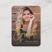 Carte D'accompagnement Mini Grad Cap Script Photo Graduation Invite (Devant)