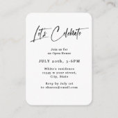 Carte D'accompagnement Mini Grad Cap Script Photo Graduation Invite (Dos)