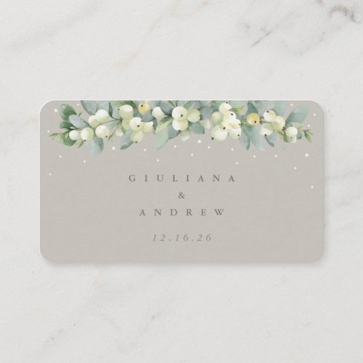 Carte D'accompagnement Mini Greige Snowberry+Eucalyptus RSVP en ligne (Dos)
