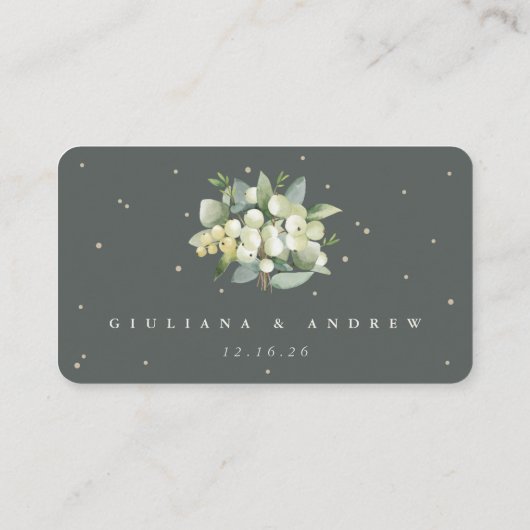 Carte D'accompagnement Mini Gris Vert Snowberry+Eucalyptus en ligne RSVP (Dos)