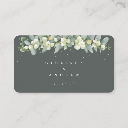 Carte D'accompagnement Mini Gris Vert Snowberry+Eucalyptus en ligne RSVP (Dos)