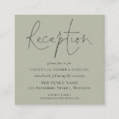 Carte D'accompagnement MINI Light Sage Wedding Détails de la réception (Devant)