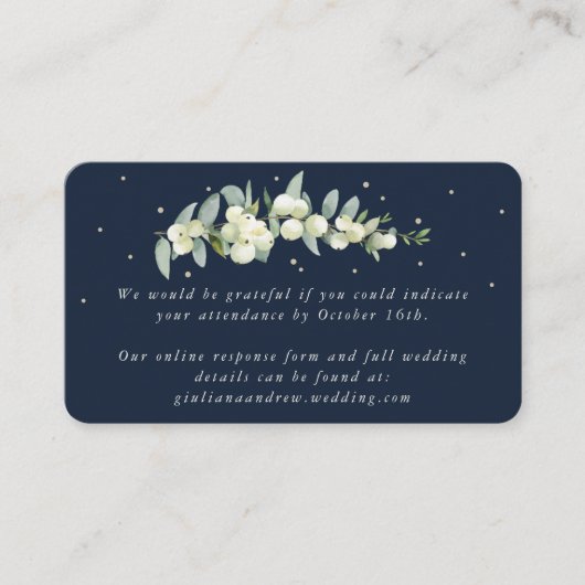 Carte D'accompagnement Mini Marine Snowberry+Eucalyptus Mariage en ligne  (Devant)