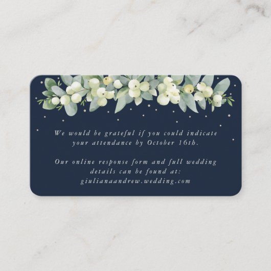 Carte D'accompagnement Mini Marine Snowberry+Eucalyptus Mariage en ligne  (Devant)